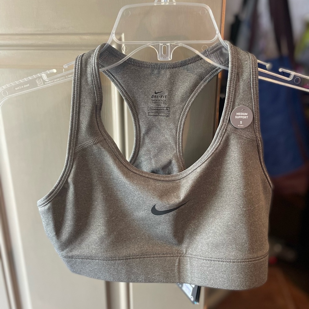 NWT Gray Nike Compression Support Bra